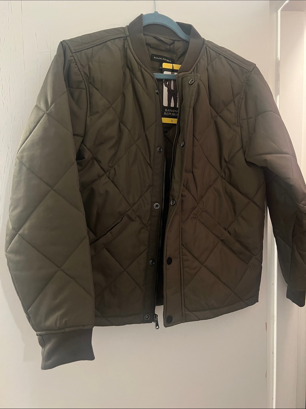 Banana Republic Quilted Bomber Jacket - Olive